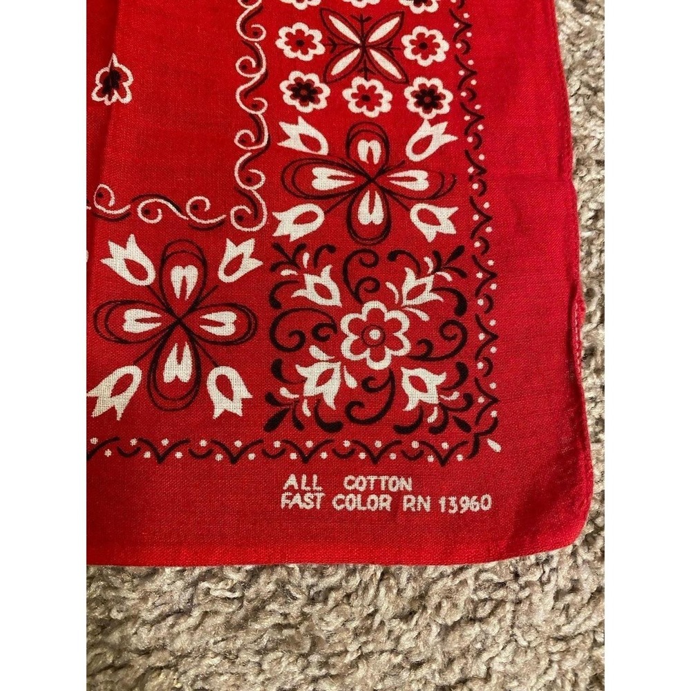 Bandana Scarf Hanky Fast Color Soft Western Floral Vintage 13960 Cotton